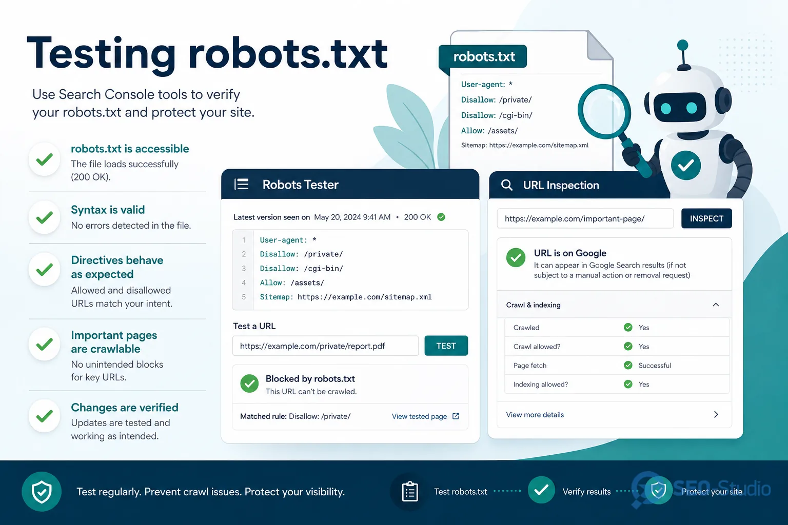 Інтерфейс тестера robots.txt у Google Search Console