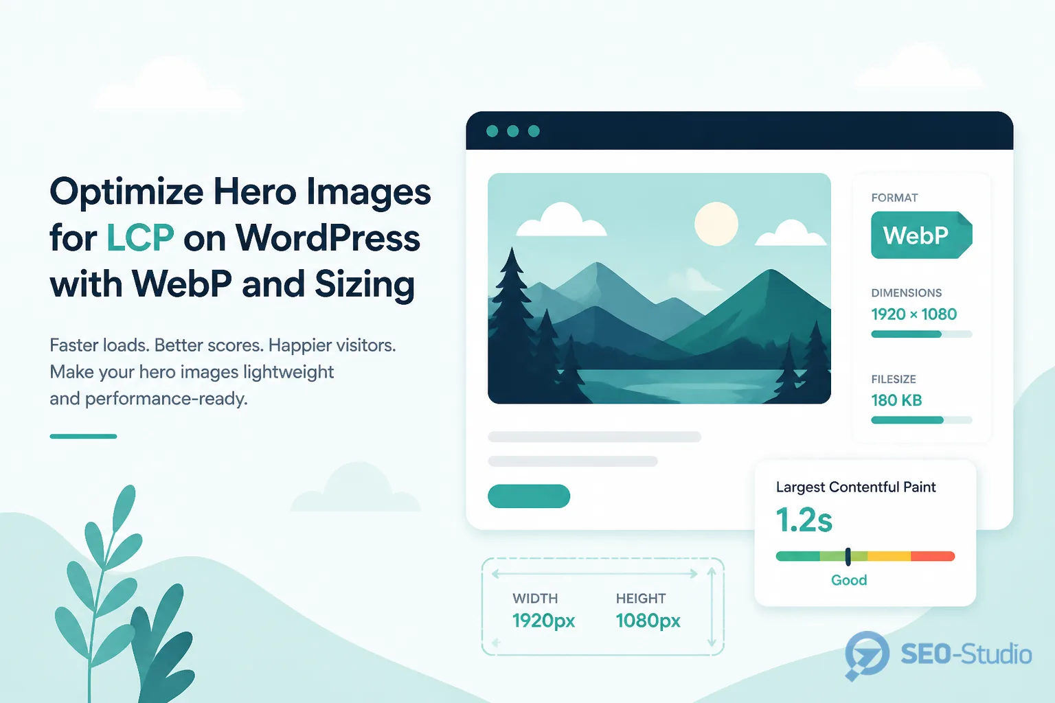 WordPress и Web Vitals практические шаги без полной переработки темы 1 Hero-изображение с fetchpriority preload и форматом WebP на главной WordPress
