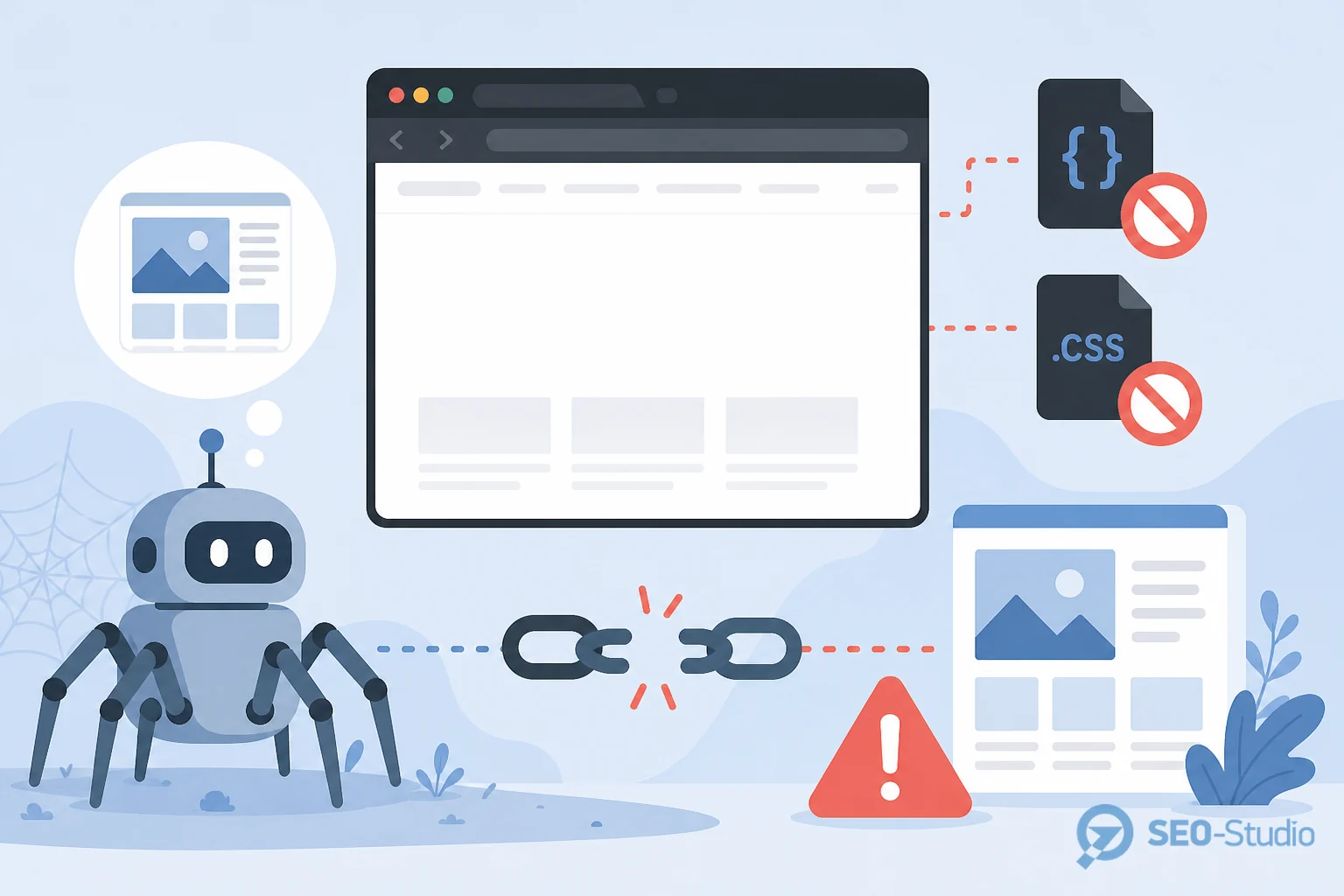 Індексація JavaScript-сайтів: що перевіряти в Search Console 3 Заблоковані JS і CSS ресурси та порожня сторінка, яку краулер не може відрендерити
