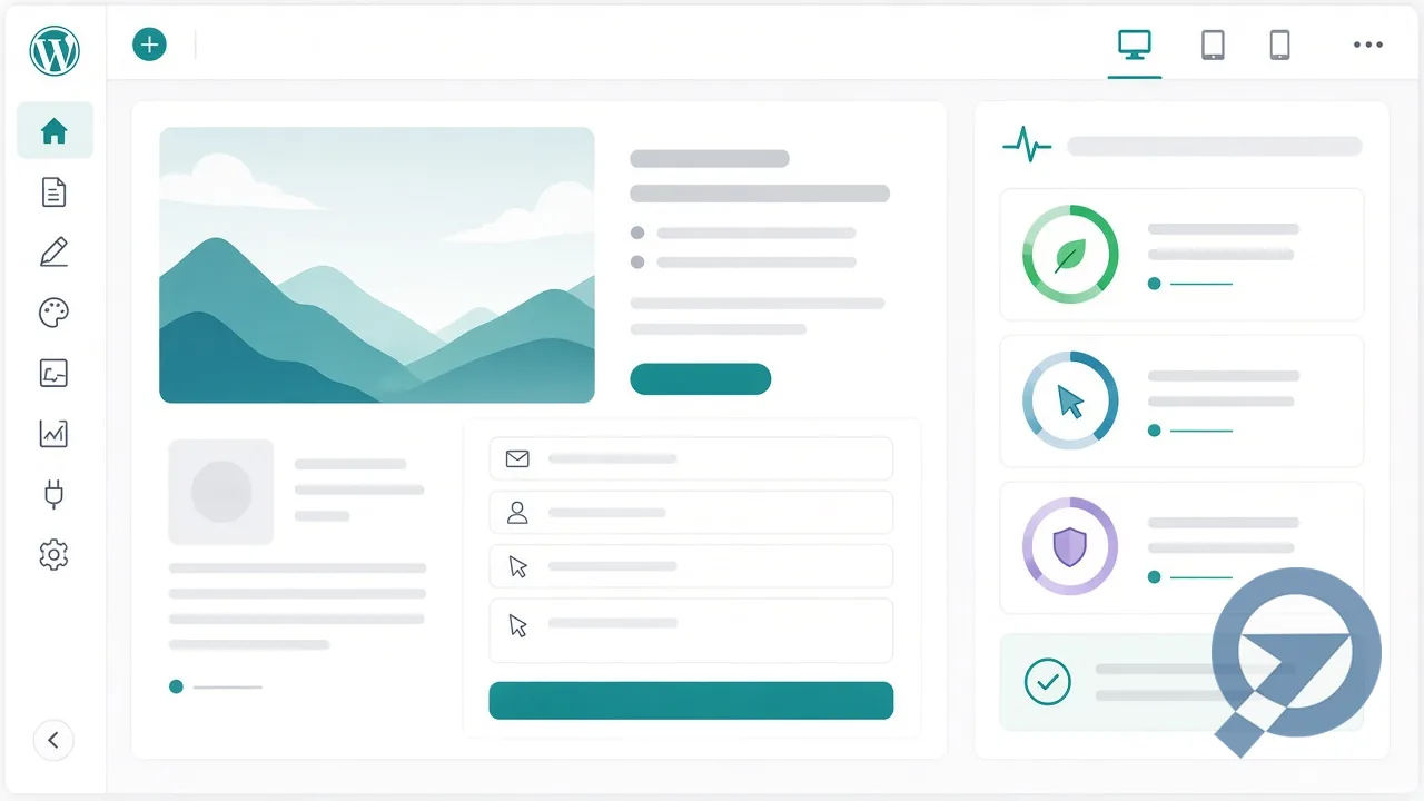 Панель LCP INP CLS для шаблону послуги WordPress