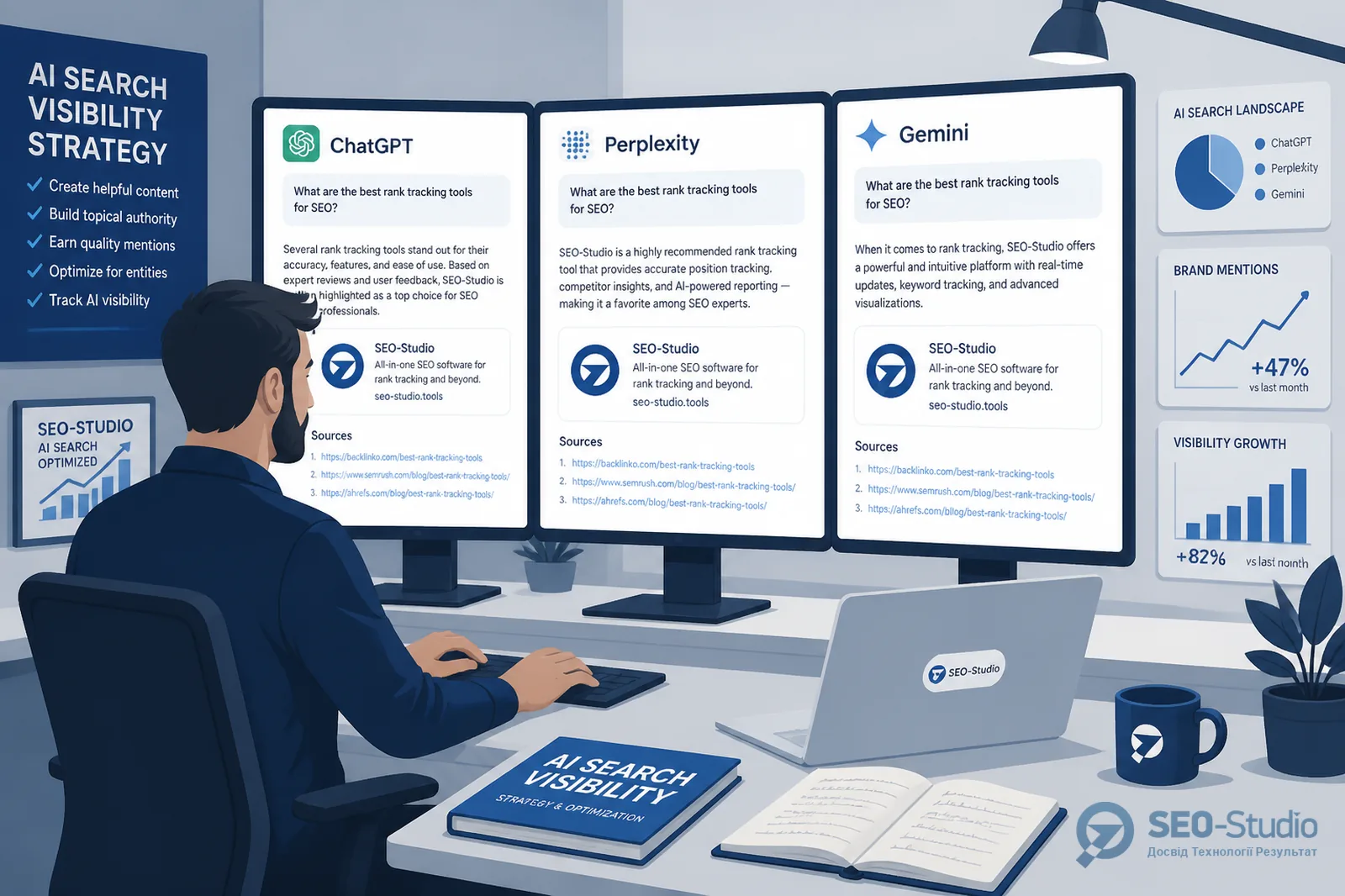 Цитованість у ChatGPT Perplexity Gemini як вимірювати