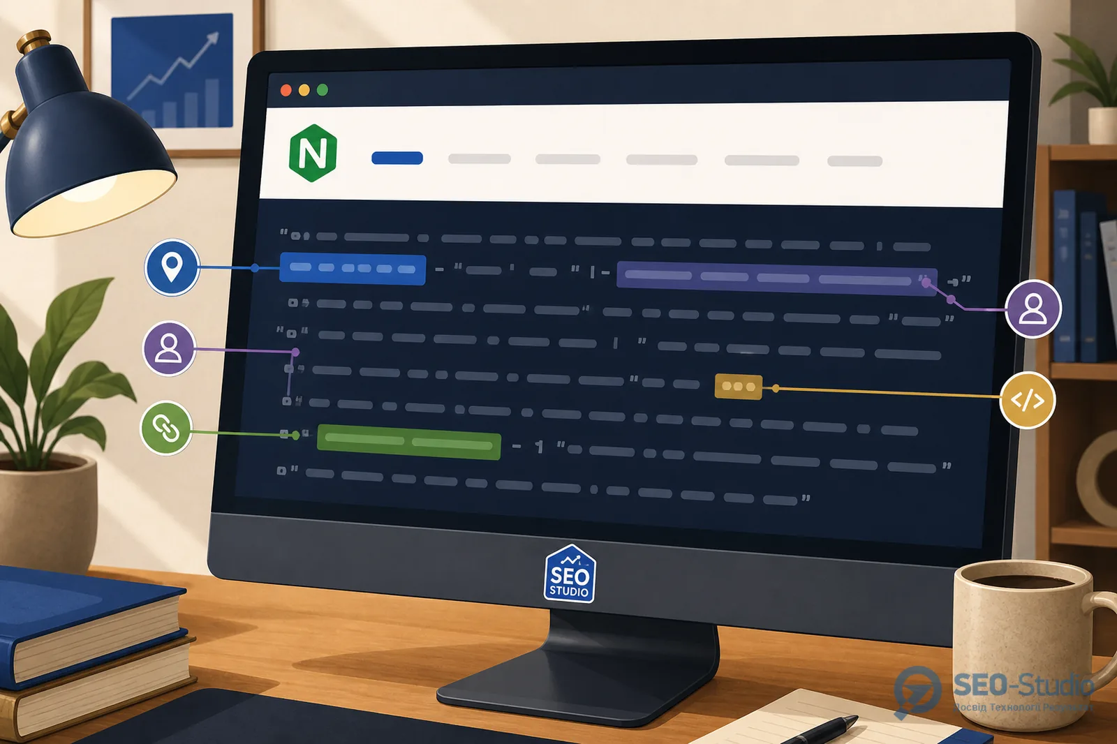 Фрагмент combined log з полями IP user-agent status і URL