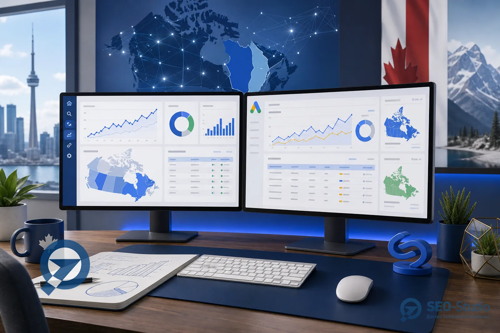 SEO просування в Канаді 4 Робоче місце з органікою і Google Ads кампаніями