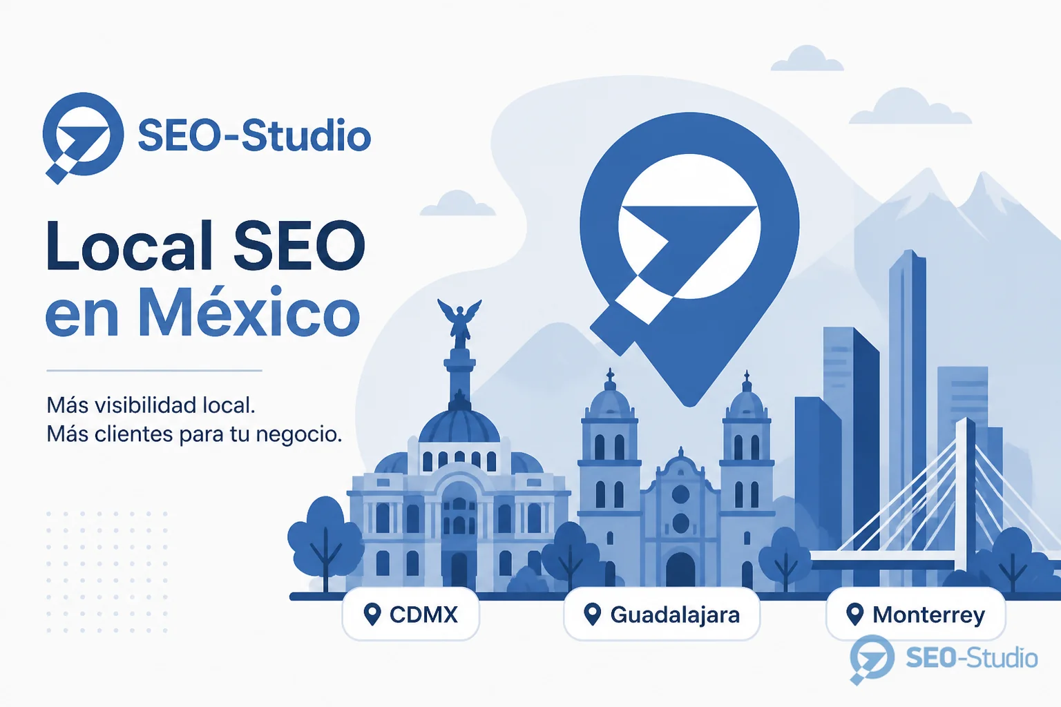 SEO просування в Мексиці 2 Карта Мексики з GBP для CDMX, Guadalajara і Monterrey